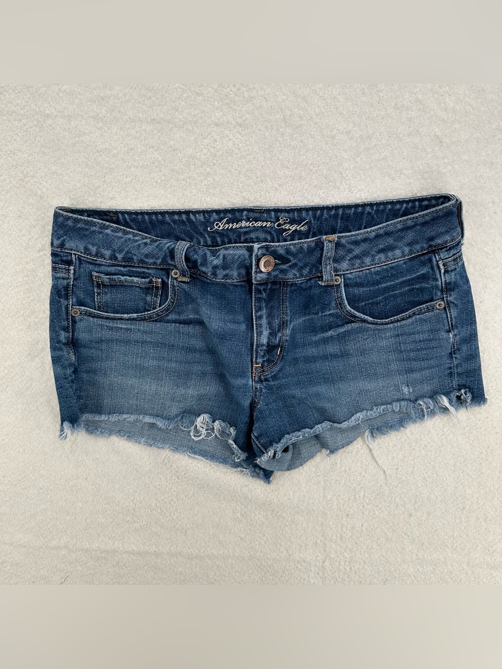 Y2K American Eagle Distressed Denim Mini Shorts